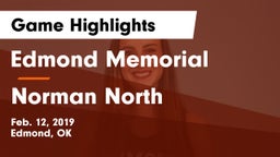 Edmond Memorial  vs Norman North Game Highlights - Feb. 12, 2019