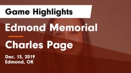 Edmond Memorial  vs Charles Page  Game Highlights - Dec. 13, 2019