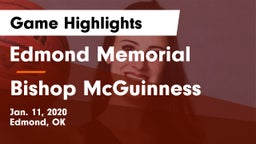 Edmond Memorial  vs Bishop McGuinness  Game Highlights - Jan. 11, 2020