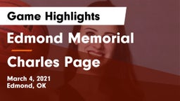 Edmond Memorial  vs Charles Page  Game Highlights - March 4, 2021