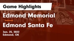 Edmond Memorial  vs Edmond Santa Fe Game Highlights - Jan. 25, 2022