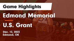 Edmond Memorial  vs U.S. Grant  Game Highlights - Dec. 12, 2023