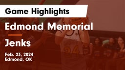 Edmond Memorial  vs Jenks  Game Highlights - Feb. 23, 2024