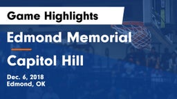 Edmond Memorial  vs Capitol Hill  Game Highlights - Dec. 6, 2018