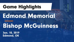 Edmond Memorial  vs Bishop McGuinness  Game Highlights - Jan. 10, 2019