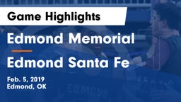 Edmond Memorial  vs Edmond Santa Fe Game Highlights - Feb. 5, 2019