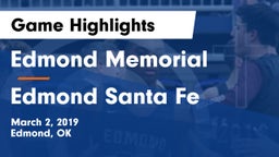 Edmond Memorial  vs Edmond Santa Fe Game Highlights - March 2, 2019