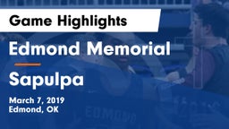 Edmond Memorial  vs Sapulpa  Game Highlights - March 7, 2019