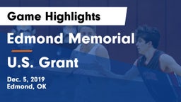 Edmond Memorial  vs U.S. Grant  Game Highlights - Dec. 5, 2019