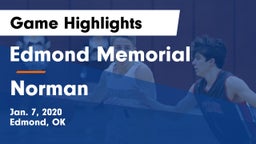 Edmond Memorial  vs Norman  Game Highlights - Jan. 7, 2020