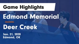 Edmond Memorial  vs Deer Creek  Game Highlights - Jan. 21, 2020