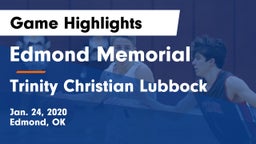 Edmond Memorial  vs Trinity Christian Lubbock Game Highlights - Jan. 24, 2020
