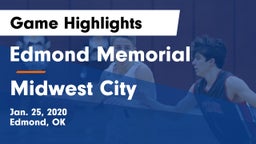 Edmond Memorial  vs Midwest City  Game Highlights - Jan. 25, 2020