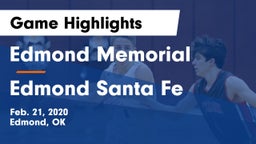 Edmond Memorial  vs Edmond Santa Fe Game Highlights - Feb. 21, 2020