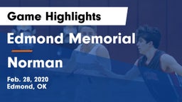 Edmond Memorial  vs Norman  Game Highlights - Feb. 28, 2020