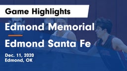 Edmond Memorial  vs Edmond Santa Fe Game Highlights - Dec. 11, 2020