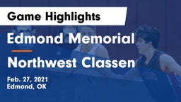 Edmond Memorial  vs Northwest Classen  Game Highlights - Feb. 27, 2021