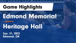 Edmond Memorial  vs Heritage Hall Game Highlights - Jan. 21, 2022