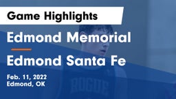Edmond Memorial  vs Edmond Santa Fe Game Highlights - Feb. 11, 2022