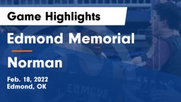Edmond Memorial  vs Norman Game Highlights - Feb. 18, 2022