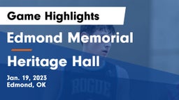 Edmond Memorial  vs Heritage Hall Game Highlights - Jan. 19, 2023
