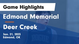 Edmond Memorial  vs Deer Creek Game Highlights - Jan. 21, 2023