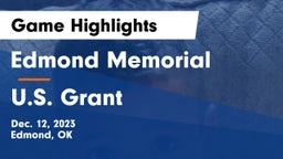 Edmond Memorial  vs U.S. Grant  Game Highlights - Dec. 12, 2023