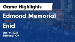 Edmond Memorial  vs Enid  Game Highlights - Jan. 9, 2024