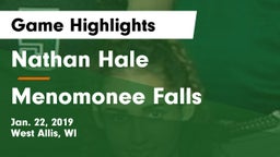 Nathan Hale  vs Menomonee Falls  Game Highlights - Jan. 22, 2019