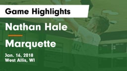 Nathan Hale  vs Marquette  Game Highlights - Jan. 16, 2018