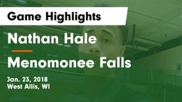 Nathan Hale  vs Menomonee Falls  Game Highlights - Jan. 23, 2018