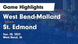 West Bend-Mallard  vs St. Edmond  Game Highlights - Jan. 28, 2023