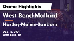 West Bend-Mallard  vs Hartley-Melvin-Sanborn  Game Highlights - Dec. 13, 2021