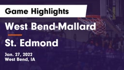 West Bend-Mallard  vs St. Edmond  Game Highlights - Jan. 27, 2022