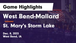 West Bend-Mallard  vs St. Mary's Storm Lake Game Highlights - Dec. 8, 2023
