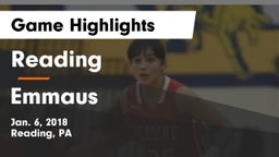 Reading  vs Emmaus  Game Highlights - Jan. 6, 2018