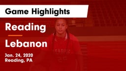 Reading  vs Lebanon  Game Highlights - Jan. 24, 2020