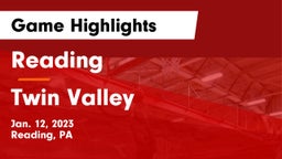 Reading  vs Twin Valley  Game Highlights - Jan. 12, 2023