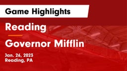 Reading  vs Governor Mifflin  Game Highlights - Jan. 26, 2023