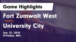 Fort Zumwalt West  vs University City  Game Highlights - Jan. 31, 2018