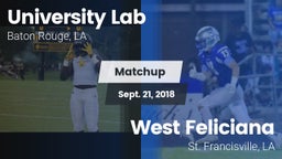 Matchup: University Lab High vs. West Feliciana  2018