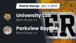 Recap: University Lab  vs. Parkview Baptist  2019