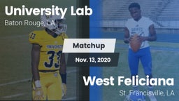 Matchup: University Lab High vs. West Feliciana  2020