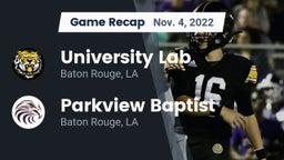 Recap: University Lab  vs. Parkview Baptist  2022