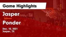 Jasper  vs Ponder  Game Highlights - Dec. 10, 2021