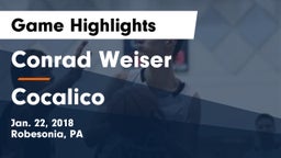 Conrad Weiser  vs Cocalico  Game Highlights - Jan. 22, 2018