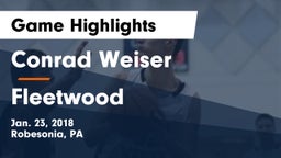 Conrad Weiser  vs Fleetwood  Game Highlights - Jan. 23, 2018