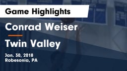 Conrad Weiser  vs Twin Valley  Game Highlights - Jan. 30, 2018