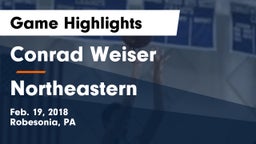 Conrad Weiser  vs Northeastern  Game Highlights - Feb. 19, 2018