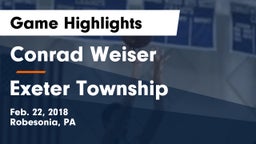 Conrad Weiser  vs Exeter Township Game Highlights - Feb. 22, 2018